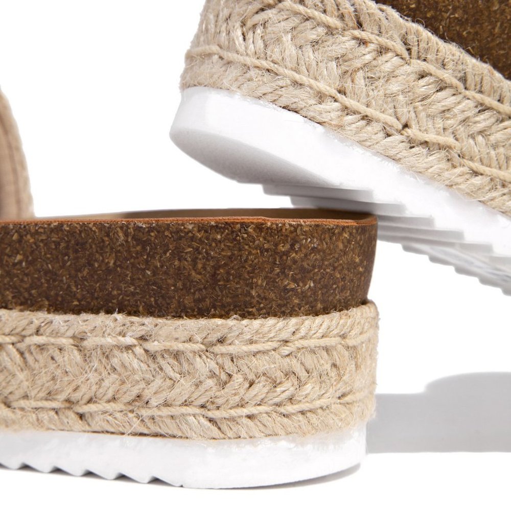 NEW🔥 Natural Jute Raffia Espadrille Slide Sandals Platform Wedge Heel Open Toe - Picture 10 of 11